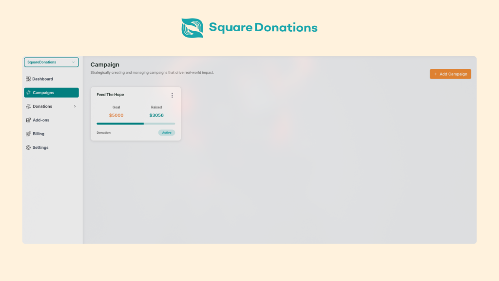 manage donation use square donation
